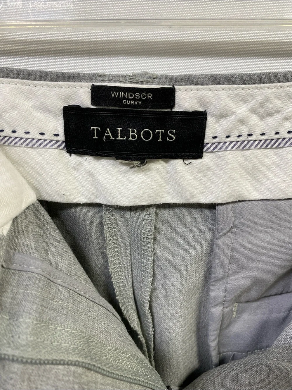 Talbots Windsor Curvy Light Gray Women's Dress Pants